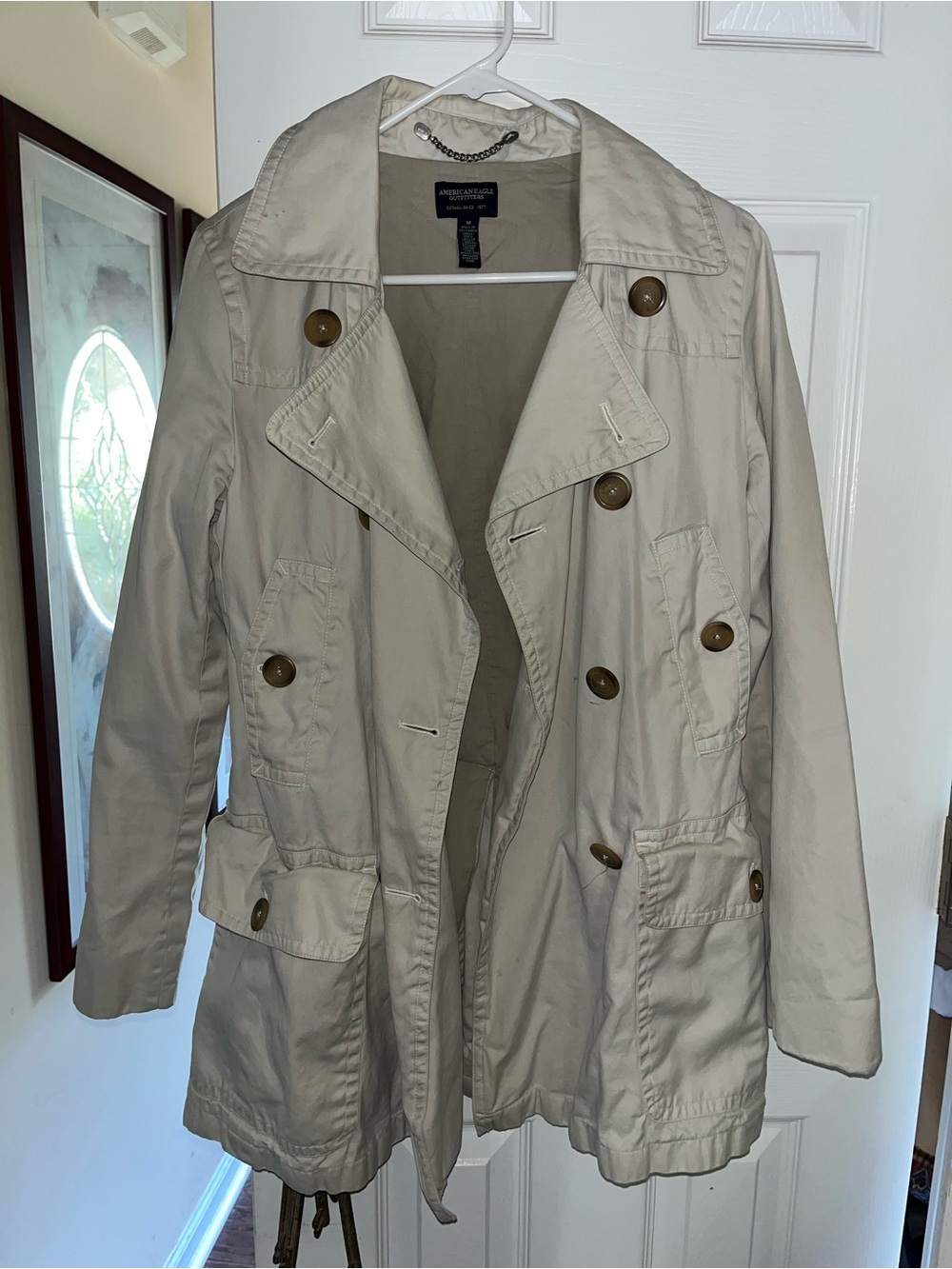 American Eagle Outfitters Light Beige Trench Coat